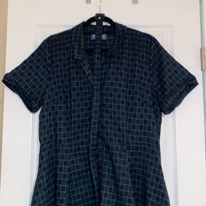 Collectif Caterina Swing Dress in green plaid